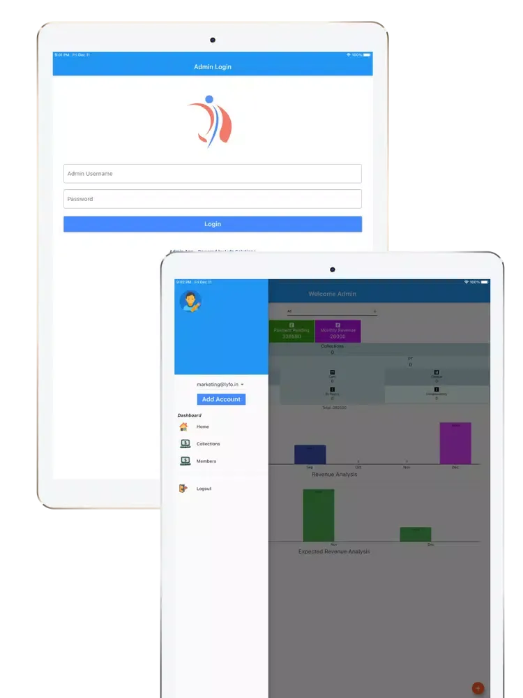 Lyfo Fitness Cloud Admin App iPad  スクリーンショット